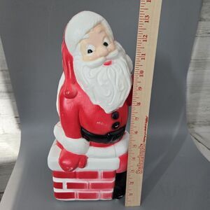 Vintage Santa & Chimney Blow Mold 13.5" tall General Foam Plastics Corp NO CORD